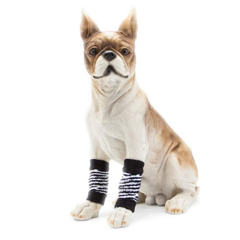 ROZKITCH Pet Dog Elbow Protector Dog Elbow Sleeve, 2PCS Front Leg and 2PCS Back Leg Brace, Dog Elbow Wrap, Dog Leg Warmer Wrap Protector, Pet Elastic Knitted Breathable Protective Socks Black XL XL-Leg Girth: 3.93in - PawsPlanet Australia