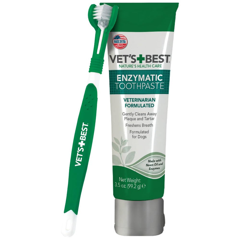 Vet's Best Dog Toothbrush & Toothpaste Kit - Natural Ingredients Reduce Plaque + Wahl Lavender Chamomile Calming Shampoo - 24 Oz 1 Count (Pack of 1) Dental Kit + Pet Shampoo
