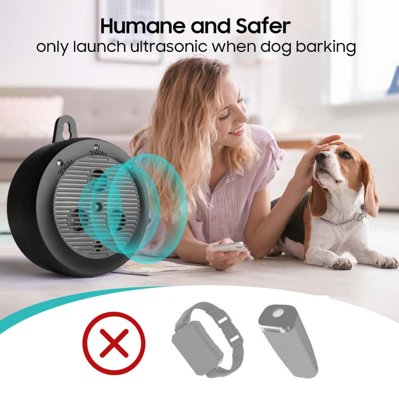 Anti Barking Device, Ultrasonic Dog Barking Silencer with 3 Modes, Dog Bark Deterrent Devices, Rechargeable Dog Barking Control Devices, Pet & Human Friendly (Black) Black - PawsPlanet Australia