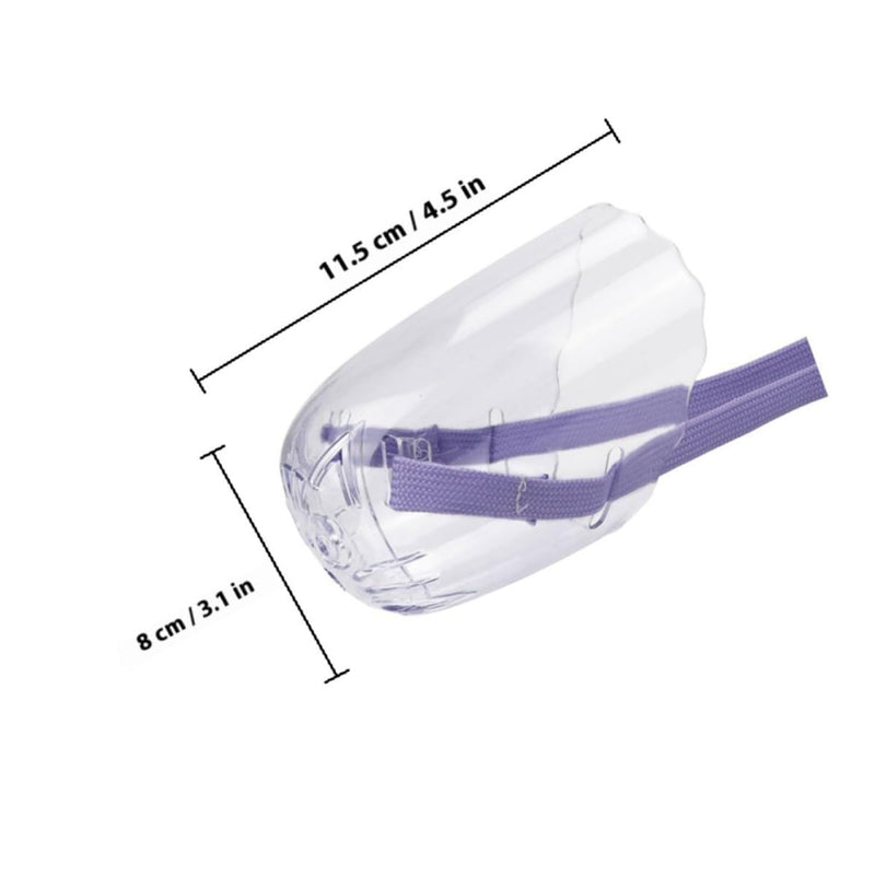 Reusable compact pet muzzle for kittens made of polypropylene. Easy to put on. Protects against bites during feeding and bathing.