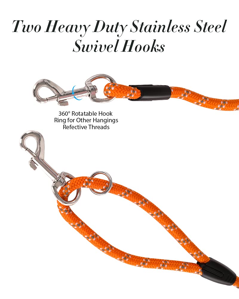 2 Pack Orange&Blue 20FT Long Dog Leashes,Dog Training Lead for Large Medium Small Dogs Outside Walking, Playing, Camping, or Yard 20FT* 3/8 inch 2Pack Orange&Blue - PawsPlanet Australia
