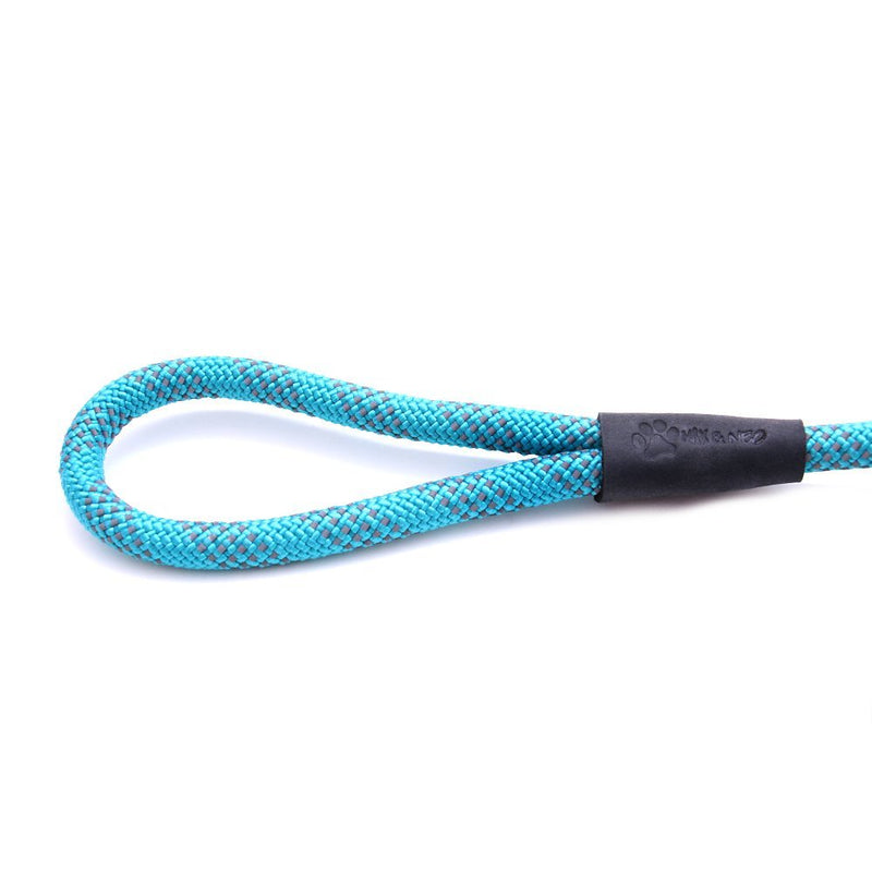 Max and Neo Rope Slip Lead Reflective 5 Foot - We Donate a Leash to a Dog Rescue for Every Leash Sold (Teal, 5FT X 1/2") 5 FT x 1/2" TEAL - PawsPlanet Australia