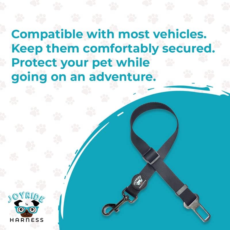 Joyride Harness Dog Safety Seat Belt - 23.5 x 1 in, Adjustable Car Safety Buckle, Thick Heavy Duty Nylon, Secure and Convenient Vehicle Latch, Variety of Colors Available Rose Red - PawsPlanet Australia