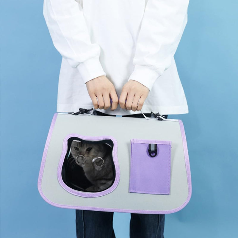 Cat Bag for Going Out, 17 * 10inch Portable Tote Hundred Pet Bag, Large Capacity Shoulder Slanting Cross Cat Dog Bag Blue - PawsPlanet Australia