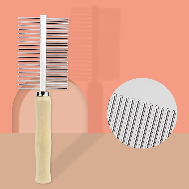 Professional Metal Dog Grooming Comb | 3 PCS Wooden Handled Pet Comb for Dogs and Cats | Removes Tangles, Dematting, Detangling | Great for Matted Hair - PawsPlanet Australia