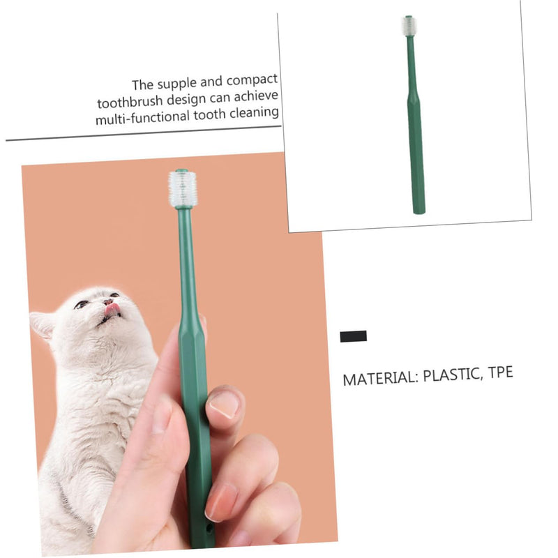 TOYANDONA Small Dog Toothbrush Oral Care Brush for Puppies and Cats Non-Slip Handle Gentle Against Plaque and Bad Breath Pet Dental Care Accessories for Healthy Teeth