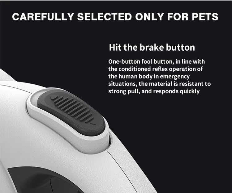 4-in-1 Retractable Dog Leash 16ft with LED Light, Poop Bag Dispenser & Bags – Heavy Duty, Tangle-Free Leash for Small to Large Dogs up to 110lbs, One-Button Brake & Anti-Slip Handle (L) - PawsPlanet Australia