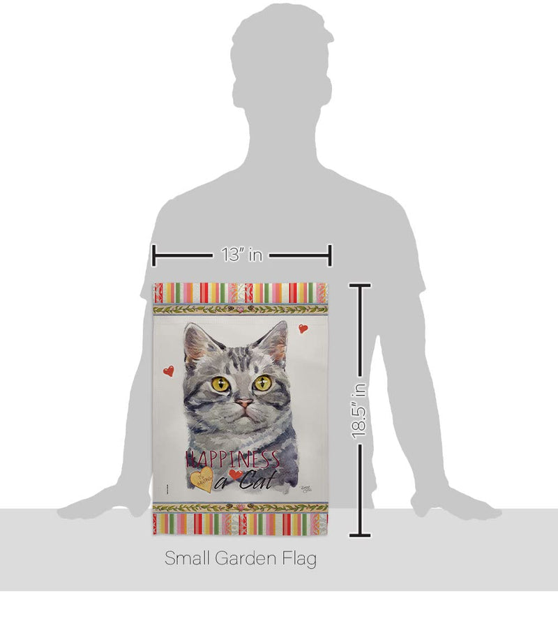 Breeze Decor Red American Short Hair Happiness Garden Flag-Set Mailbox Hanger Cat Kitten Meow Spoiled Paw Fur Pet Nature Farm Animal Creature House Banner Small Yard Gift Double-Sided, Made in USA - PawsPlanet Australia