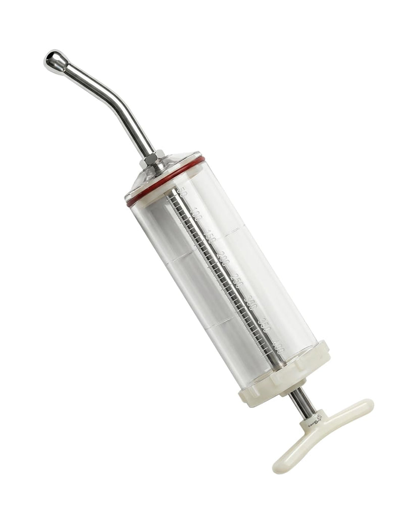 Plastic Dose Syringe 400mL for Horses & Livestock – Reusable Veterinary Drencher with Stainless Steel Nozzle, Large Animal Oral Medication Applicator for Dental Use, Deworming, Supplements & Fluids