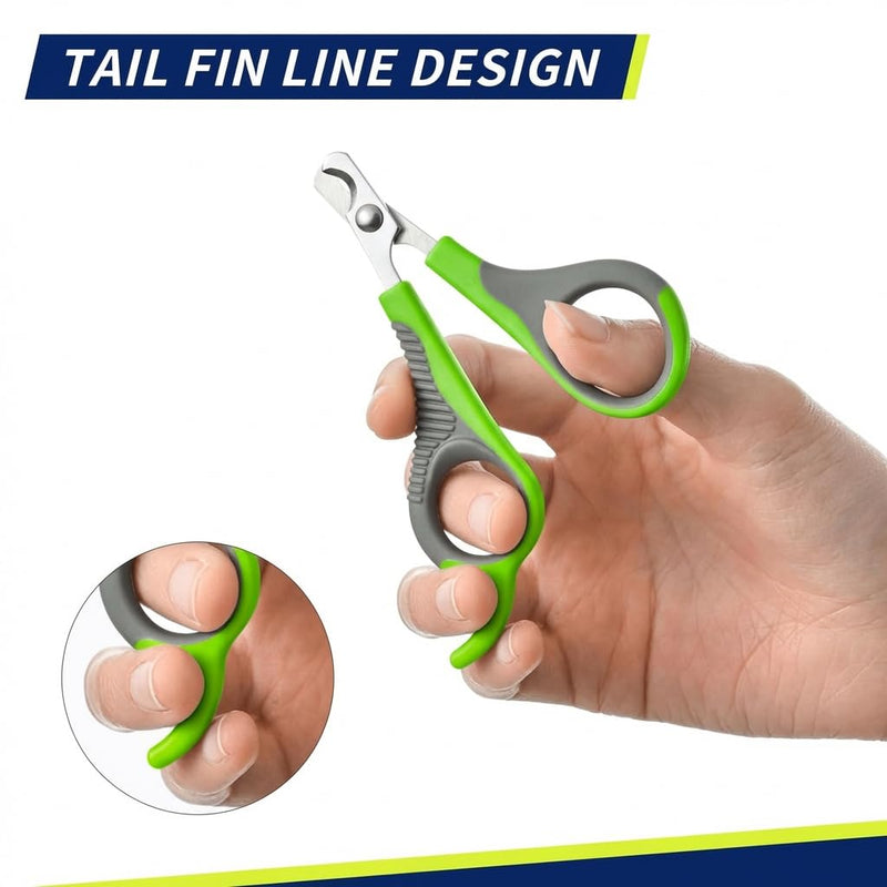 WePet Pet Nail Clippers U07.2, Professional Claw Trimmer, Scissor for Cats, Puppies, Kittens, Hamsters, Rabbits and Small Animals, Sharp, Safe, Small, Green/Grey #02 Green/Grey