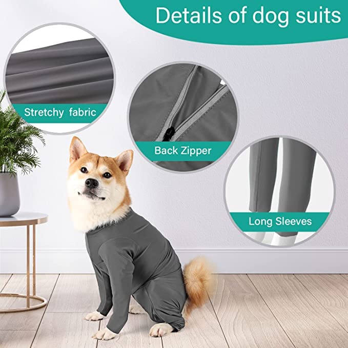 Dog Romper, Surgery Recovery Suit, Dog Pyjama Jumpsuit, Prevents Suit Leaking, Full Coverage, Surgical Recovery Bodysuit for Pets, (L)