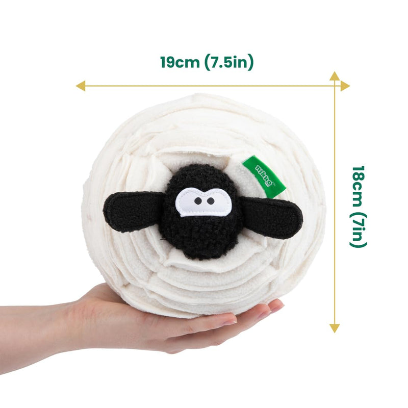 Interactive Enrichment Toy for Dogs - Squeaky Plush Snuffle Sheep, A Treat Dispensing Puzzle Toy, Stress and Anxiety Relief - PawsPlanet Australia