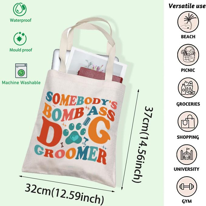 FOTAP Dog Groomer Gift Pet Groomer Tote Bag Somebody's Bomb As Dog Groomer Shoulder Bag Dog Stylist Gift Appreciation Gift Dog Groomer Tote - PawsPlanet Australia