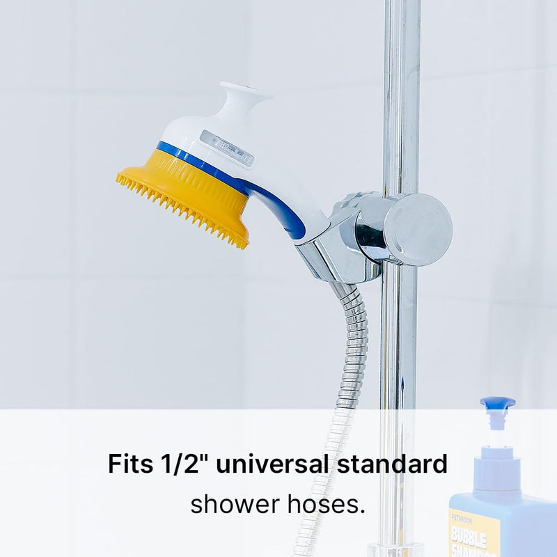 [PETHROOM] Pet Relaxing Grooming Brush Scrubber Shower Wash Head Attachment for Dogs and Cats Spa Washing and Bathing | Dog Cat Hair Deshedding Splash Shield | Massage Rubber Bath Tool - PawsPlanet Australia