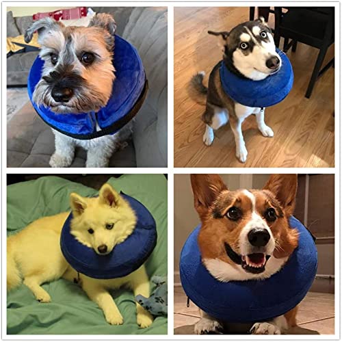 VST Comfortable Inflatable Cone Collar for Dogs,Adjustable Soft Pet Recovery Collar Prevent Pets from Touching Biting Scratching at Injuries Wounds Medium - PawsPlanet Australia