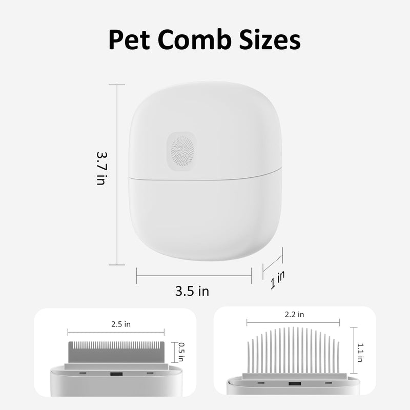 2-in-1 Cat Comb - Soft Pet Brush for Grooming, Metal Flea Comb for Hair Removal & Detangling Mats, Portable Comfortable Tool for Indoor Long & Short Haired Pets