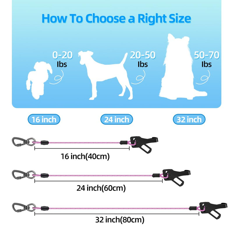 Dog Seat Belt 3-in-1 Dog seat Belt Harness for car,Chew Proof Dog Leash for Car Use,Dog Seatbelt,Steel Rope Dog car seat Belts with Clip Hook Latch & Buckle (Black, 32 inch/80 CM) Black - PawsPlanet Australia