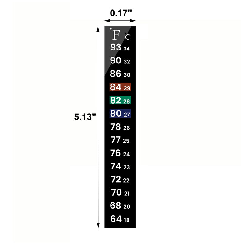 AQUANEAT 6 PCS Aquarium Thermometer Strips, Reptile Thermometer, Fish Tank Thermometer Sticker, Terrarium Water Temperature Test Large