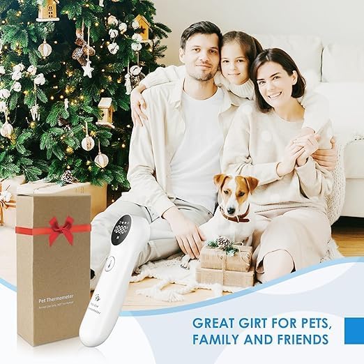 Ear Thermometer for Dogs, Cats and Livestock with Long Probe, Switching to C/F, Mute Button, 1 Second Measurement
