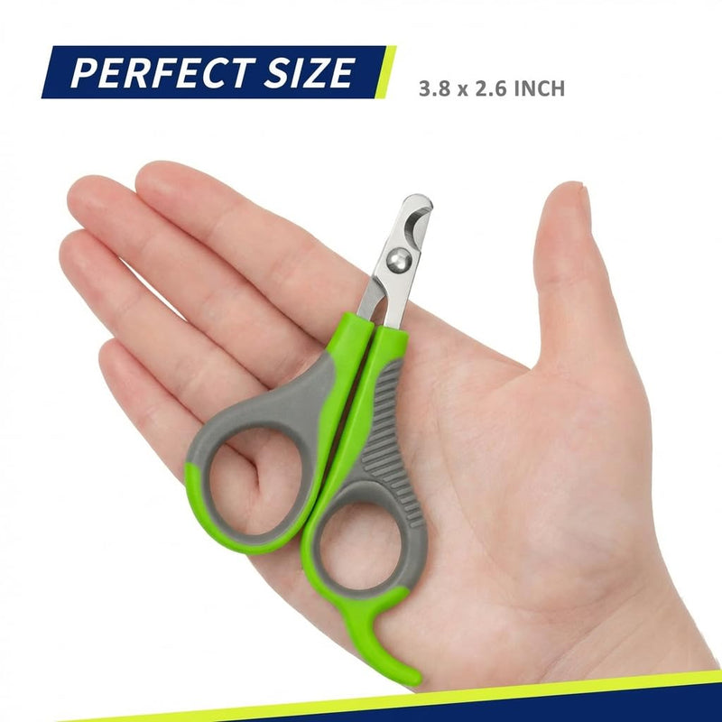 WePet Pet Nail Clippers U07.2, Professional Claw Trimmer, Scissor for Cats, Puppies, Kittens, Hamsters, Rabbits and Small Animals, Sharp, Safe, Small, Green/Grey #02 Green/Grey