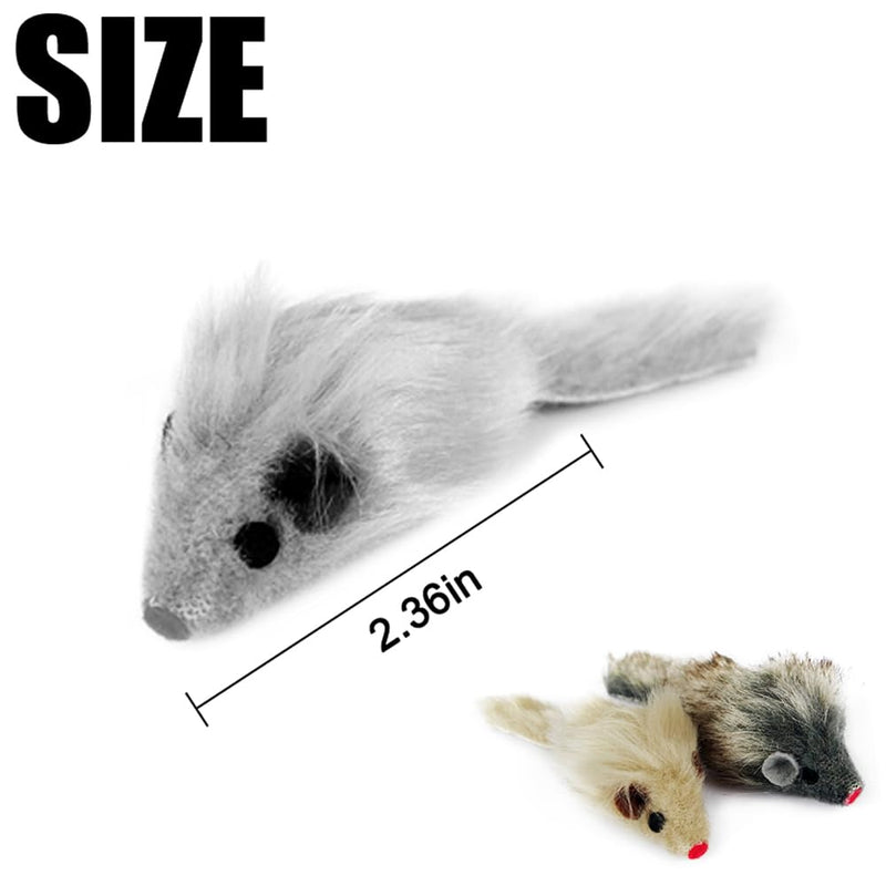 2PCS Cat Mice Toys,Faux Fur Cat Mice Toys with Plastic Body, Interactive Catch Play Mouse Toy for Indoor Cats,Kittens - PawsPlanet Australia