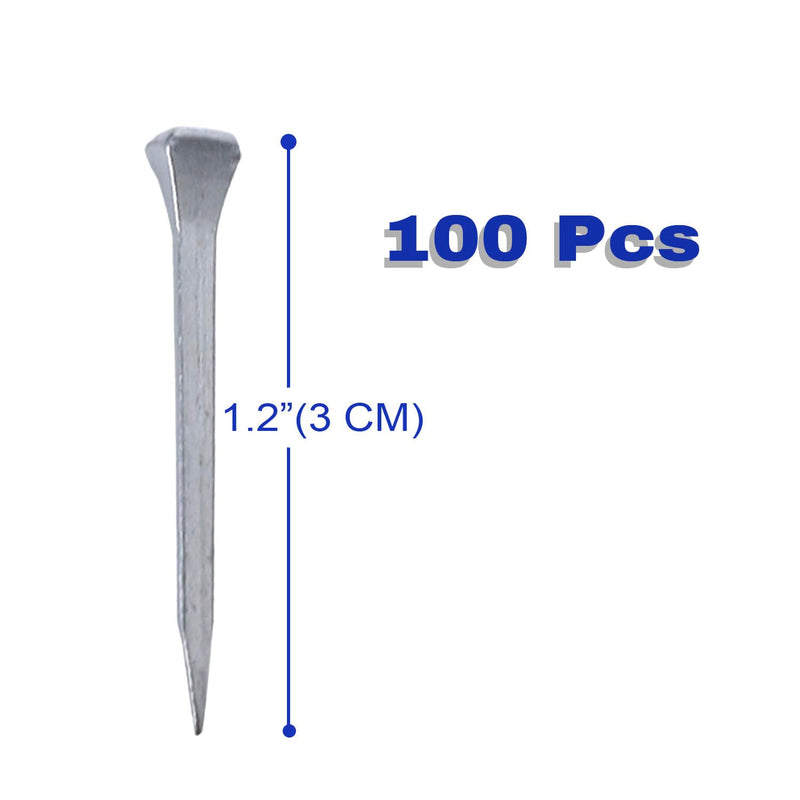 E3 Horseshoe Nails, 100 Pcs Steel 1.2 Inch Horseshoe Nail Horseshoe Nails for Horse Training Equestrian Sports, Low-Carbon Steel