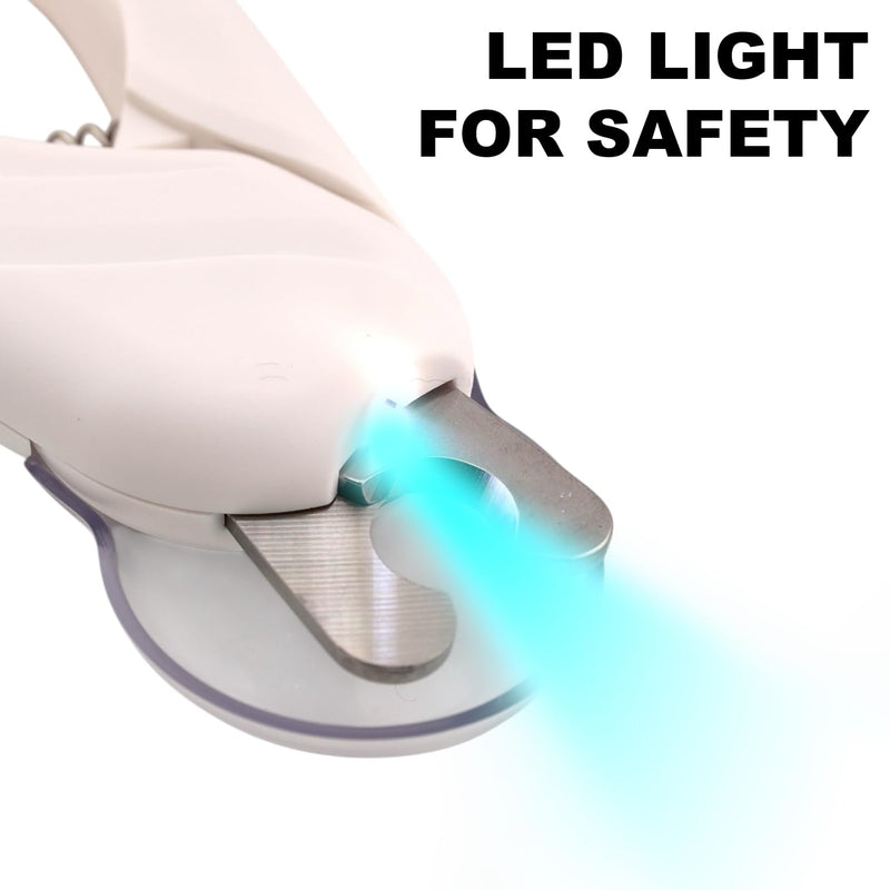 Cat Nail Clipper & Small Dog Nail Clippers with LED Light - Illuminates Nails & Bloodline for Safe, Easy Trimming - Extra Sharp, Avoid Over-Cutting - Essential Cat Supplies, White - PawsPlanet Australia