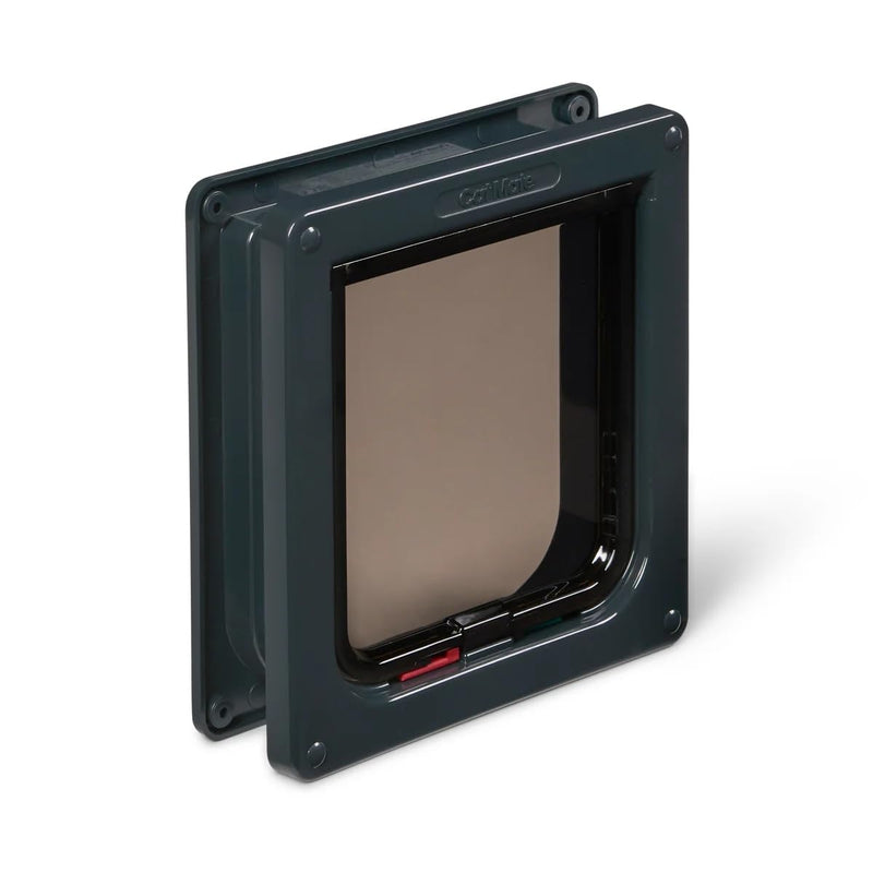 Cat Mate 4-Way-Locking Cat Flap with Door Liner to 2" (235) - Secure Lockable Door for Small to Medium Sized Cats, for UPVC, Wood and Wall, Grey Gray
