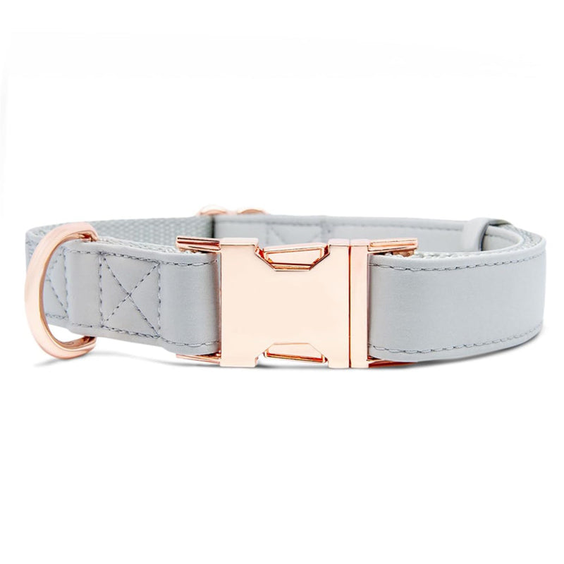 Dog Strap and Dog Collar Set 6.6 Inches with Elegant Leather Look Rose Gold Adjustable 3 Straps for Comfort and Ease (M(13.8-19.7) inch) M(13.8-19.7)inch - PawsPlanet Australia