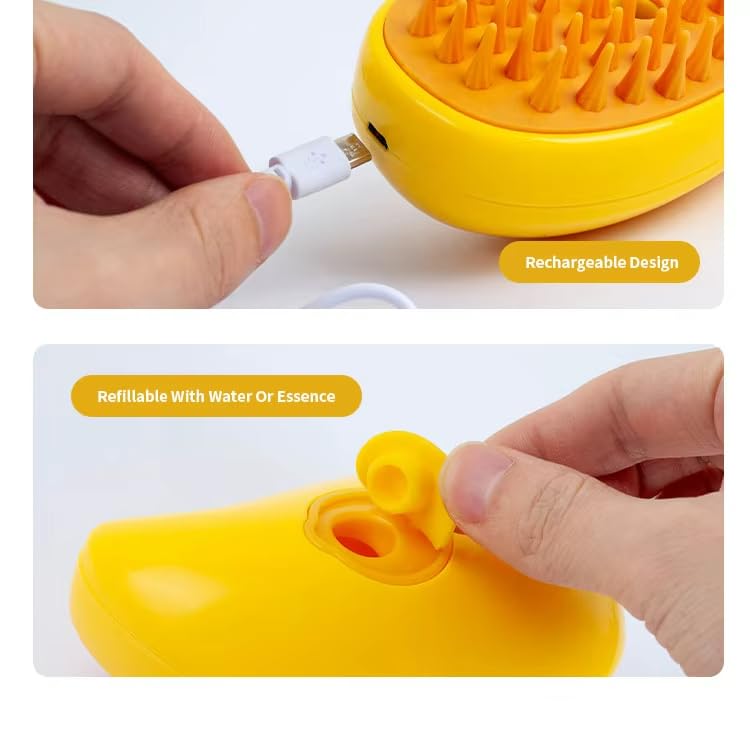 3-in-1 Rechargeable Pet Hair Brush: Massager, Steamy Comb & Self-Cleaning Mist Spray for Cats & Dogs - PawsPlanet Australia