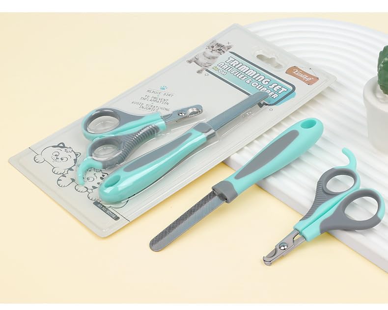 Pet Nail Clippers, Small Animal Toenail Trimmer Kit, Multiple Sizes, Light Green and Silver - PawsPlanet Australia