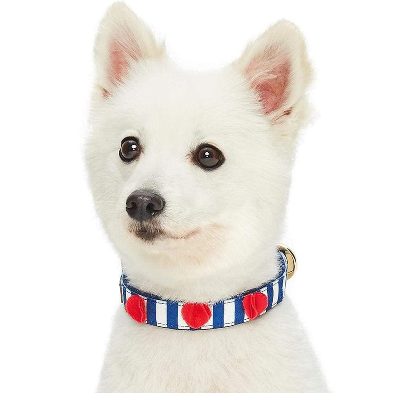 Blueberry Pet 4 Patterns Bon Voyage Sea Lover Adjustable Dog Collar in Chunky Nautical Blue Stripes, Neck 17-20.5", for Large Breed Large: (17"-20 1/2") Neck * 1" Wide - PawsPlanet Australia