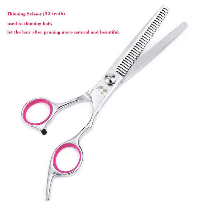 Dog Grooming Kit with Round Tip, 6 in 1 Cat Dog Grooming Scissors, Stainless Steel Pet Grooming Shears for Full Body, Face, Nose, Ear and Paw (pink) Pink - PawsPlanet Australia