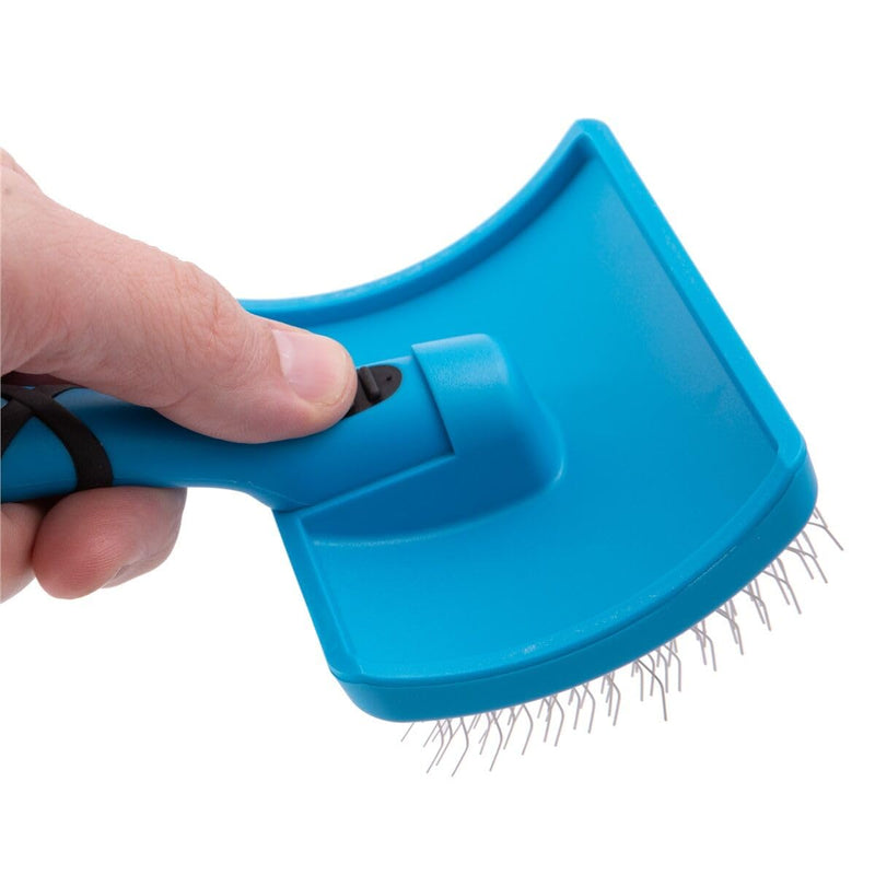 GROOM PROFESSIONAL Amplifier Firm Slicker Dog Brush - Perfect for Amplifying Dog Coat Volume & Removing Knots & Tangles - Dual Purpose - Large - PawsPlanet Australia