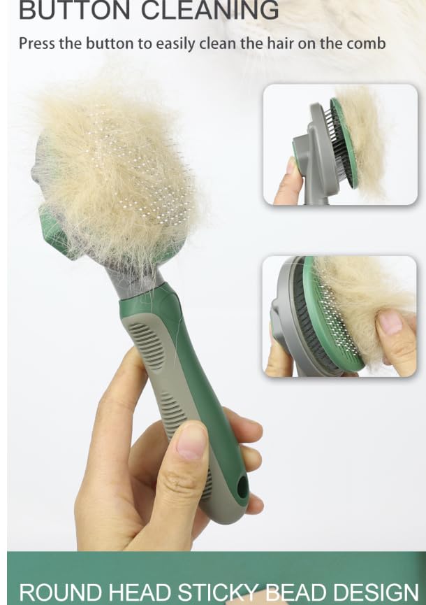 Pet Grooming Tool Needle Brush, Self Cleaning Slicker Brushes for Pet Grooming, Remove Undercoat, Shedding Hair from Long or Short Hair Pro. Curved Needle - Orange - PawsPlanet Australia