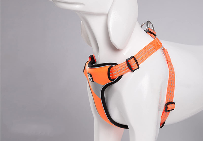 TRUE LOVE Dog Harness TLH5991 Anti Pull Safety Vest Step-in Style Harness for More Comfort and Less Tug Reflective Pet Harness by Truelove M Orange