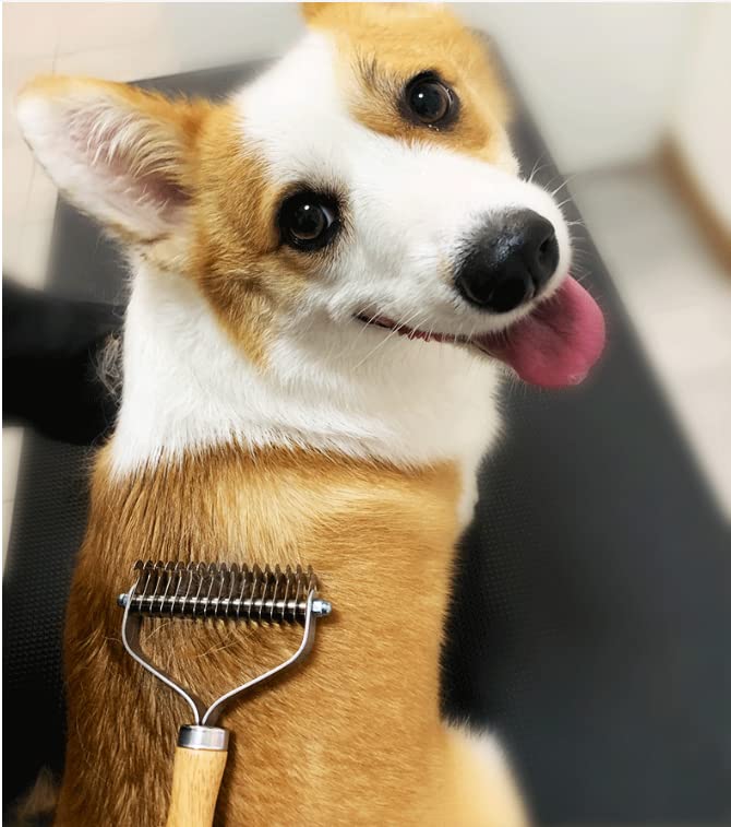 Pet Hair Removal Comb Solid Wood Metal Pet Brush Bilateral Grooming Tool Matting And Grooming Of Tangled Hairs For Cats, Large Dogs, Small Dogs - PawsPlanet Australia