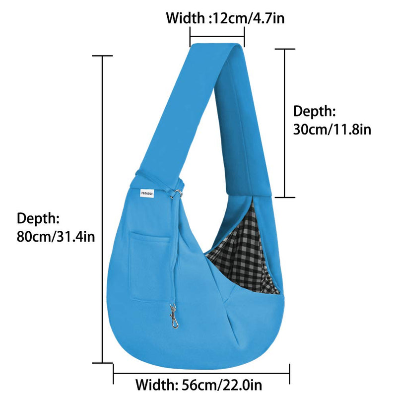 FDJASGY Small Pet Sling Carrier-Hands Free Reversible Pet Papoose Bag Tote Bag with a Pocket Safety Belt Dog Cat for Outdoor Travel DeepSkyBlue(Unadjustable One Size - PawsPlanet Australia