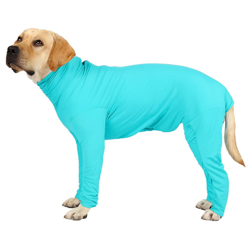 HDKUW Dog Recovery Suit - Onesie for Post-Surgery & Anxiety Calming - Blue L