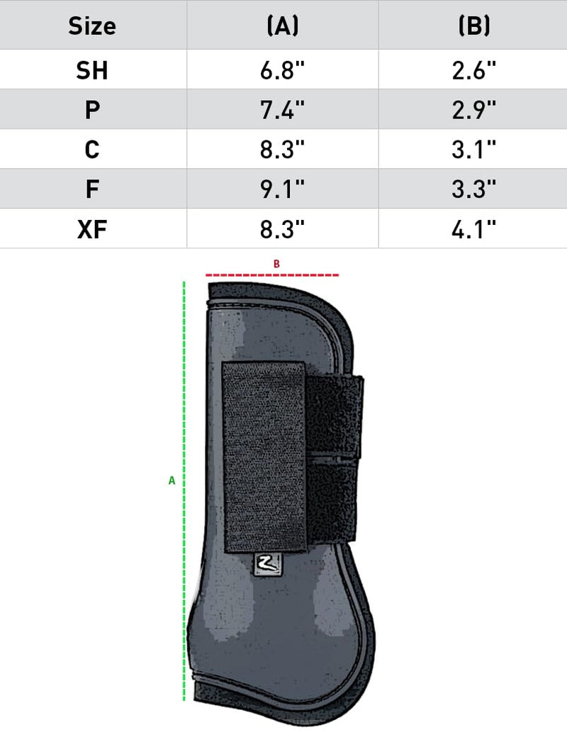 HORZE Adepto Open Front Tendon Boots | Durable Shell with Neoprene Lining - Black - Horse