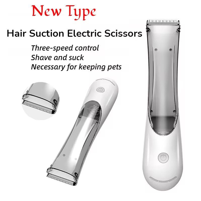 Omana 2-in-1 Portable Dog Grooming Vacuum Clipper Kit 3-Speed Low Noise Rechargeable Powerful Suction 99% Pet Cat Pet Hair Trimmer Shaver with Comb Shedding