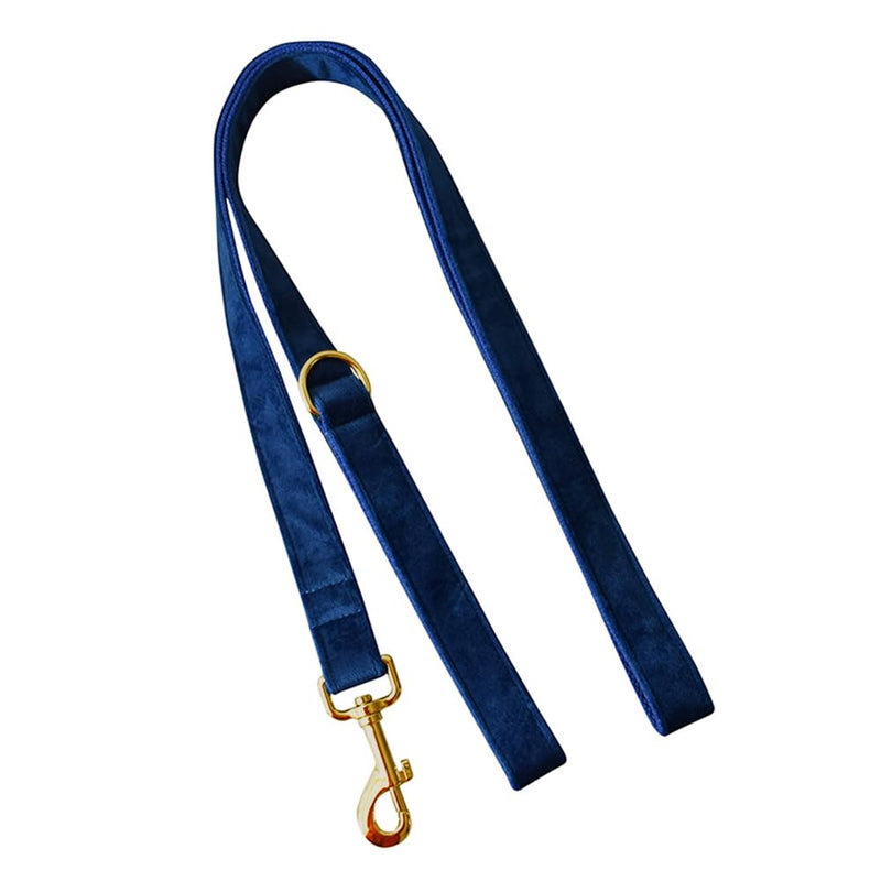 JAY D.L Dog Collar and Leash Set，Soft & Comfy Velvet Dog Collars with Heavy Duty Metal Buckle and Matching Lead Adjustable for Small Medium Large Dogs (Large, Royal Blue) - PawsPlanet Australia