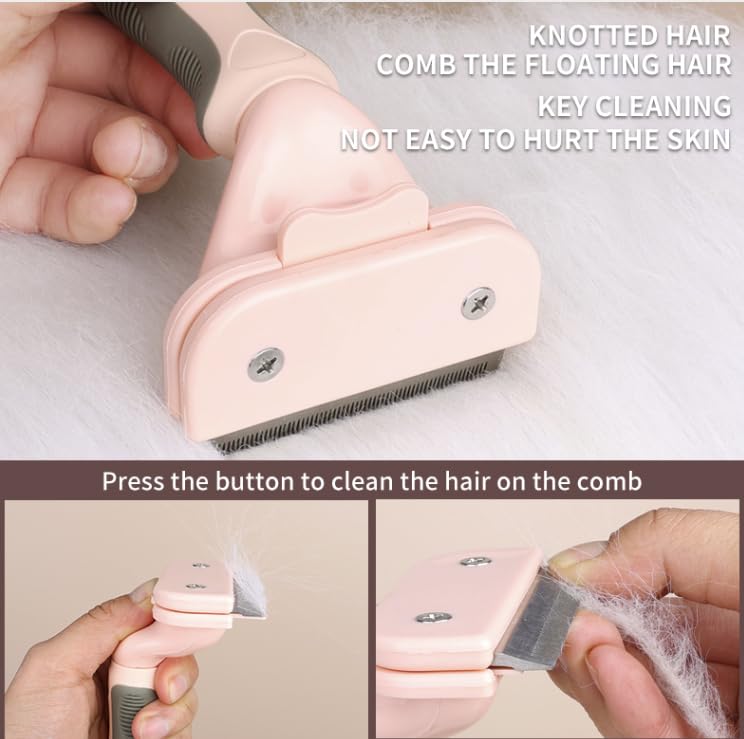 TopMed ETS Deshedding Tool For Dogs & Cats, Pet Grooming Brush For All Kind Of Pet Hair, Reduces Shedding Effectively Proven Grooming Tools for Dogs Cats and Other Animals (Small, Pink) Small - PawsPlanet Australia
