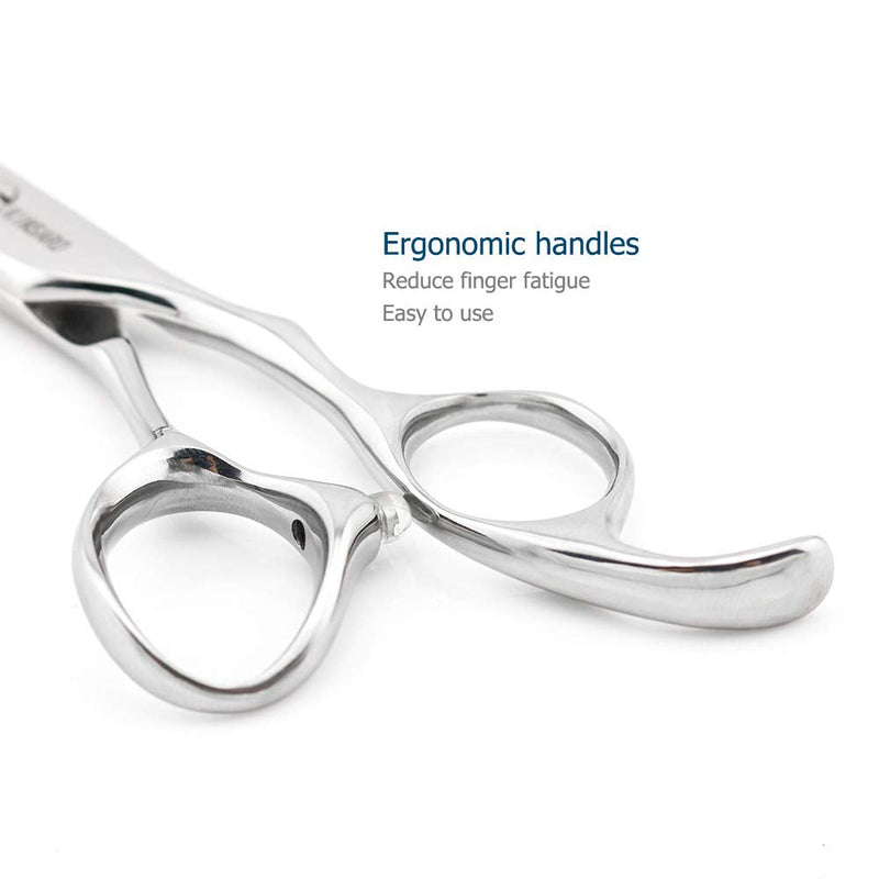 6" Barber Hair Scissors Hair Thinning Shears Professional Hair Thinning Scissors 30 Teeth 440C Silvery Convex Edge KINSARO for Hairdresser Barbershop or Home Use 6" Thinning