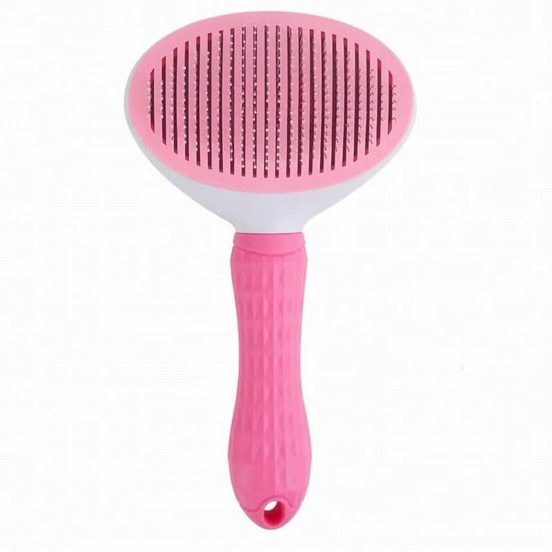 Generic Pet Comb Dogs Cats Hair Removal Brush One-click Auto Grooming Tools Puppy Comb Kitten Brush Pet Long or Short Hair Self Cleaning Accessories Pet Massage Tool Removes Tangles & Loose Fur(Pink) pink - PawsPlanet Australia