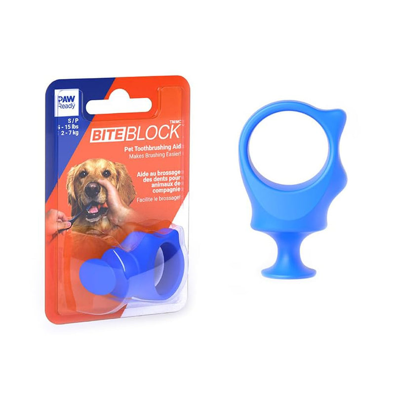 Paw Ready Pet Toothbrushing Assistant for Puppies' Dogs and Cats Allows You to Brush Your pet’s Teeth Without Constantly Worrying About Getting Bitten. (Blue, Small) Small (Pack of 1) Blue