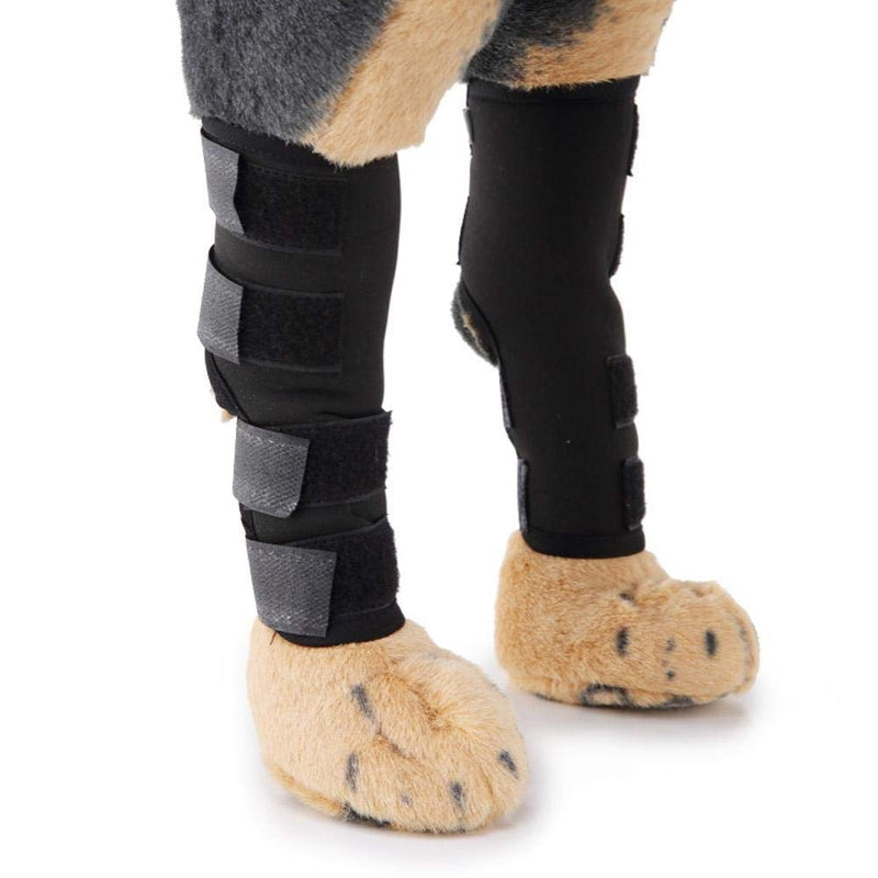 Zerodis Dog Front Leg Brace, 1 Pair Dog Elbow Protector with Safety Reflective Straps Elbow Support Wrap for Wound Injury and Sprain Healing of Arthritis(M)