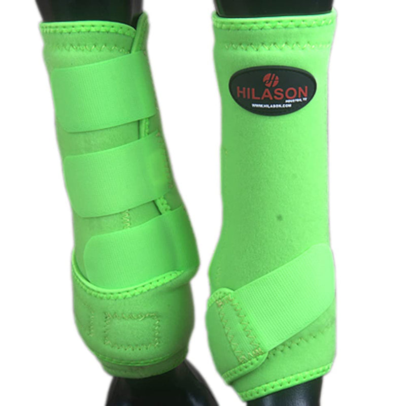 HILASON Lime Green Large Horse Medicine Sports Boots Rear Hind Leg