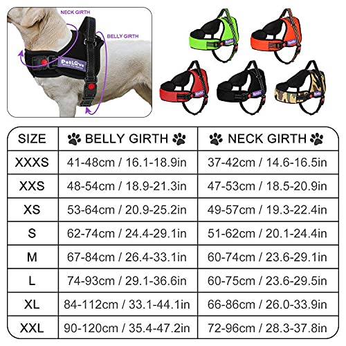 PetLove Dog Harness, Adjustable Soft Leash Padded No Pull Dog Harness for Small Medium Large Dogs, Camouflage XXXS - PawsPlanet Australia