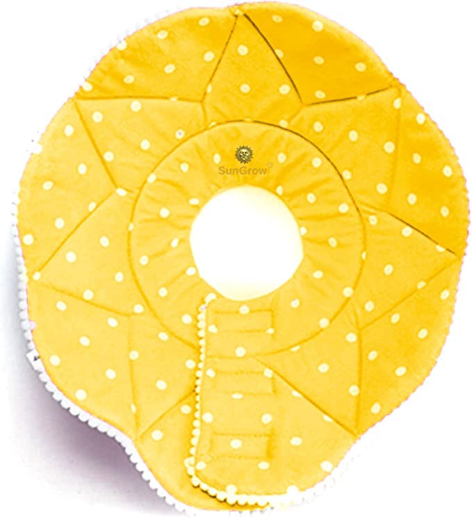 SunGrow Cat Cone Collar Soft, Stop Licking E Collar for Recovery, Post Surgery Stress Relieving with Adjustable Strap Enclosures 9" - 10.5" Neck Size, Yellow - PawsPlanet Australia